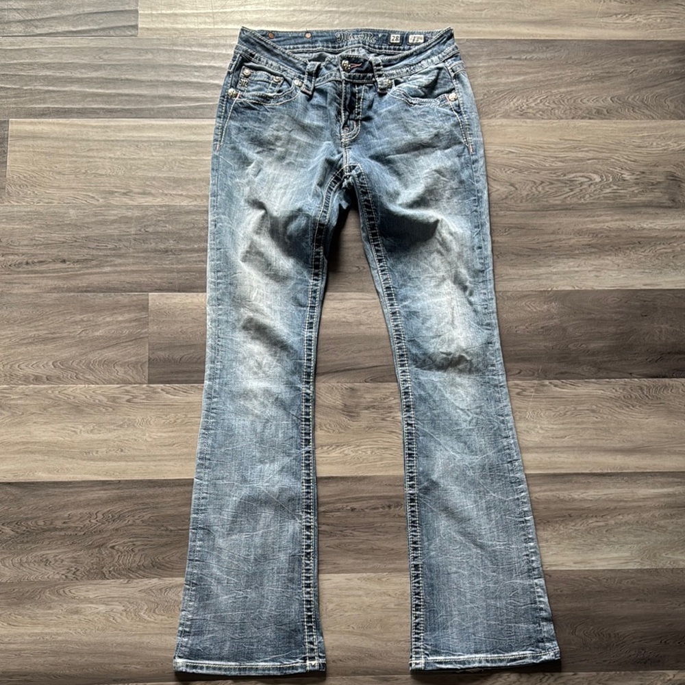 Miss Me Blue Distressed Boot Cut Jeans